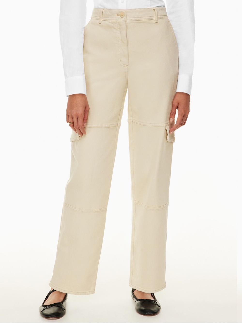 WILFRED FREE | Maeve Straight-Leg Cargo Pants in Light Beige